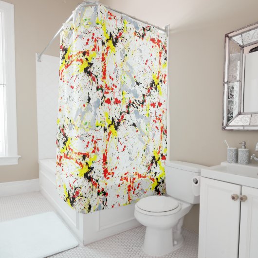 Rideaux De Douche Paint Splatter (En situation)