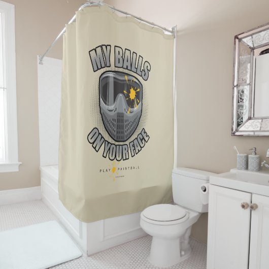 Rideaux De Douche Paintball on Your Face Shower Curtain (En situation)