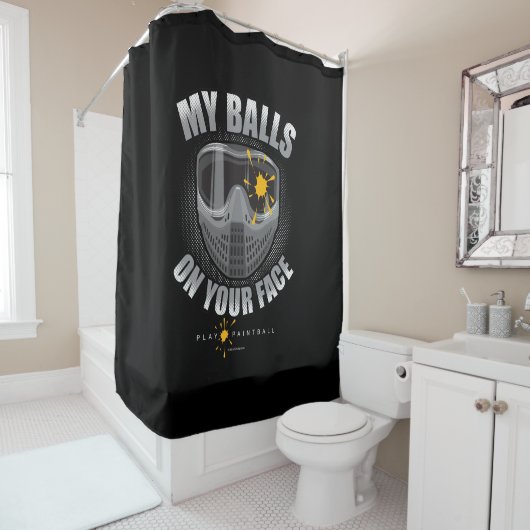 Rideaux De Douche Paintball on Your Face Shower Curtain (En situation)