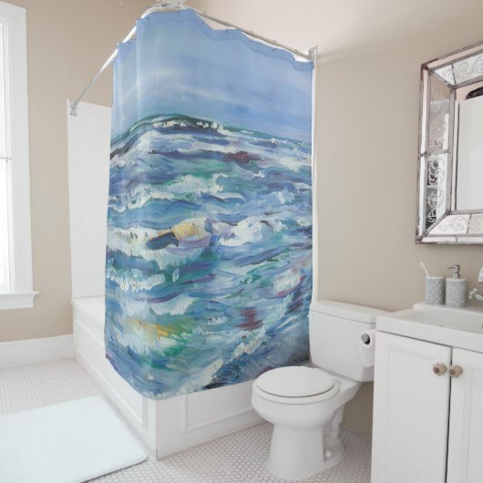 Rideaux De Douche Painted Waves (En situation)