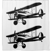 Rideaux De Douche Paire d'avion Silhouette de formation de plans rét (Devant)