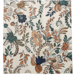 Rideaux De Douche Paisible décoratif vintage sans couture motif peti