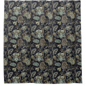 Rideaux De Douche Paisley antique fleurit le motif noir d'arrière - (Devant)