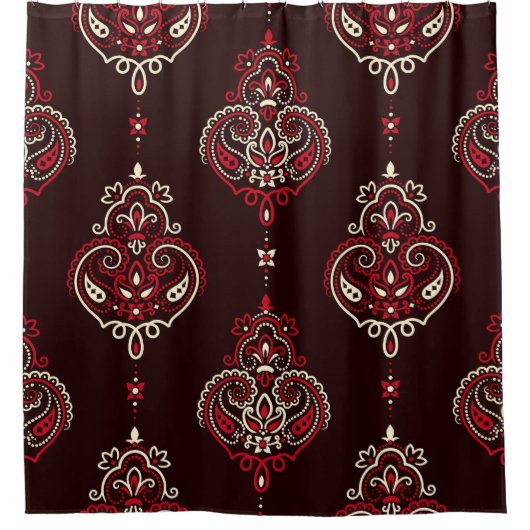 Rideaux De Douche Paisley Bandana : Boho Vintage Print. (Devant)