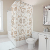 Rideaux De Douche Paisley en beige esthétique moderne Tan Brown (En situation)