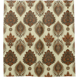 Rideaux De Douche Paisley floral, motif vintage textile asiatique.