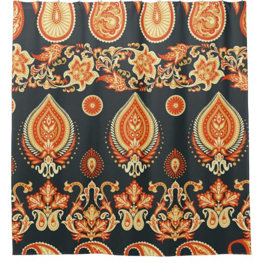Rideaux De Douche Paisley Floral : Oriental Ethnic Seamless (Devant)