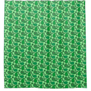 Rideaux De Douche Paisley motif, jade et vert menthe