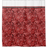 Rideaux De Douche Paisley rouge et blanc (Devant)