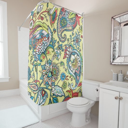 Rideaux De Douche Paisley seamless pattern based on the traditional  (En situation)