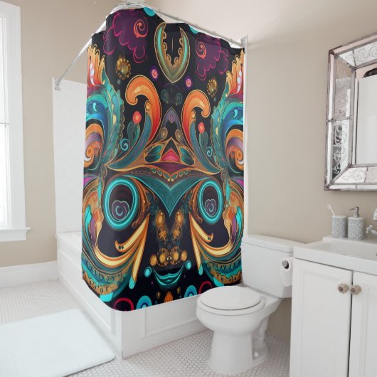 Rideaux De Douche Paisley Vivid Bold (En situation)