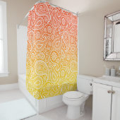 Rideaux De Douche Paisson blanc sur ombre jaune à rouge (En situation)
