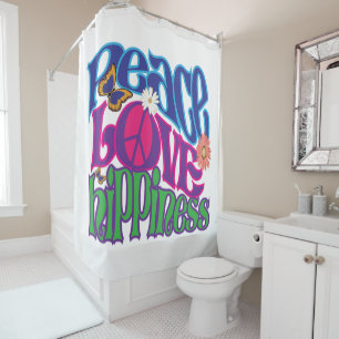 Rideaux De Douche Paix Amour Hippiété