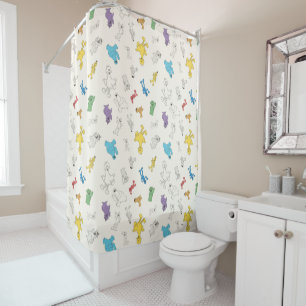 Rideaux De Douche Pal de rue Sésame Motif Vintage coloré