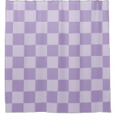 Rideaux De Douche Pale and Pastel Purple Monotone Checkered (Devant)