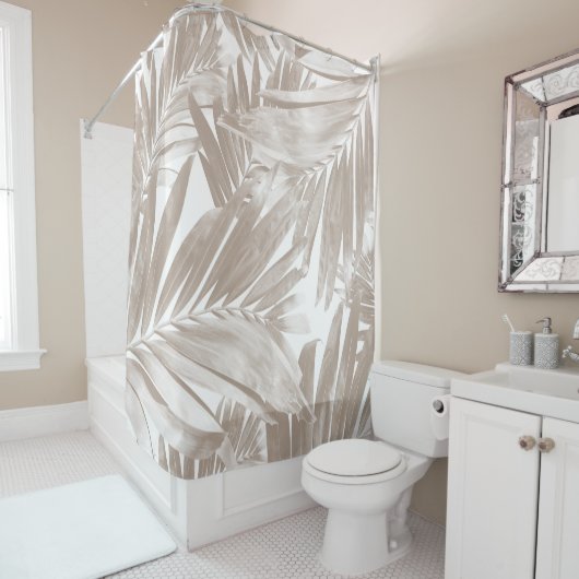 Rideaux De Douche Palm Amour Motif Feuille #4 #tropical #wall #décor (En situation)