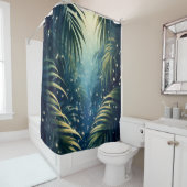 Rideaux De Douche Palm leaves sparkled by moonshine and fireflies (En situation)