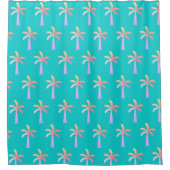 Rideaux De Douche  Palm Springs Caribbean Blue Tropical Palm Tree (Devant)