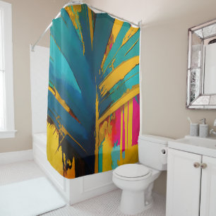 Rideaux De Douche Palme d'or – Énergie Tropicale Abstraite