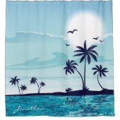 Rideaux De Douche Palmier tropical personnalisé (Devant)