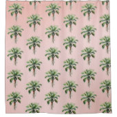Rideaux De Douche Palmier Tropical Rose-Brut (Devant)