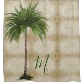 Rideaux De Douche Palmier Tropical Vintage Élégant (Devant)