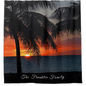 Rideaux De Douche Palmiers à coucher de soleil tropicaux Caraïbes Pe (Devant)