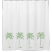 Rideaux De Douche Palmiers à palmiers verts et blancs (Devant)