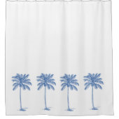 Rideaux De Douche Palmiers bleus et blancs (Devant)