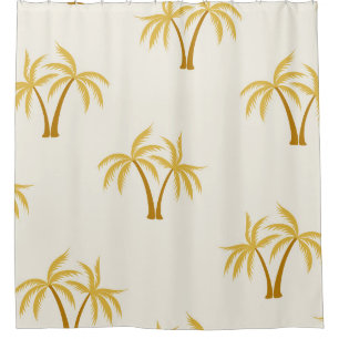 Rideaux De Douche Palmiers d'or : Textile Tropical.