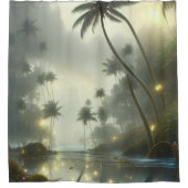 Rideaux De Douche Palmiers et lumières océaniques (Devant)
