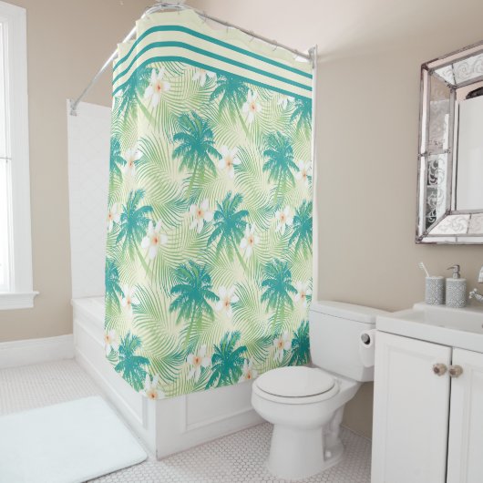 Rideaux De Douche Palmiers Tropicaux (En situation)