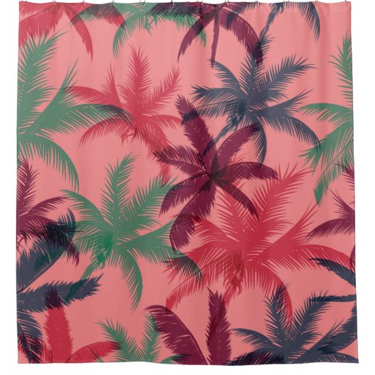 Rideaux De Douche Palmiers tropicaux : Motif sans couture (Devant)