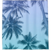 Rideaux De Douche Palmiers tropicaux Turquoise Gradient tendance (Devant)