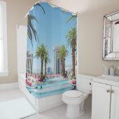 Rideaux De Douche Palmiers verts et marrons (En situation)