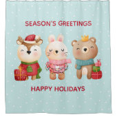 Rideaux De Douche Pals de Noël - Rennes, Ours et Lapin (Devant)