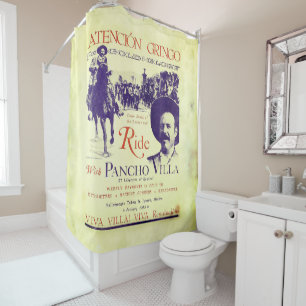 Rideaux De Douche Pancho Villa 🔥 Héros Général Mexicain