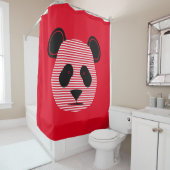 Rideaux De Douche panda rayures (En situation)