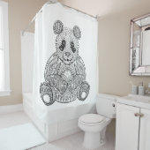 Rideaux De Douche Panda tribal inspiré (En situation)