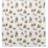 Rideaux De Douche Paniers à fleurs du marché de l'Aquarelle (Devant)