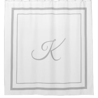 Rideaux De Douche Panneau de bordure gris classique Monogramme Douch