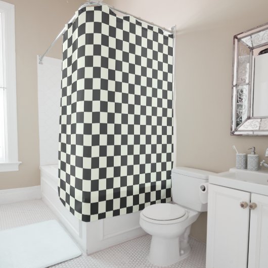 Rideaux De Douche Panneau de contrôle noir et blanc désactivé (En situation)