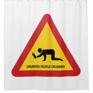 Rideaux De Douche Panneau de signalisation de personnes ivres traver
