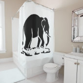 Rideaux De Douche Panneau de trekking des éléphants asiatiques devan (En situation)