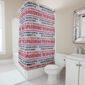 Rideaux De Douche panneau d'interdiction d'accès rouge/blanc (En situation)