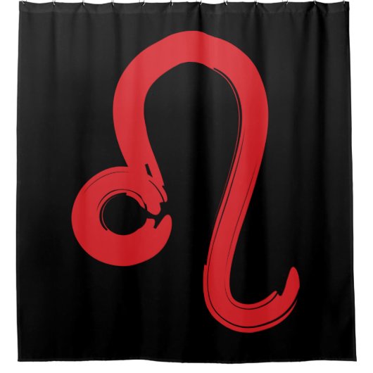 Rideaux De Douche Panneau rouge LEO Zodiac Juillet Août Anniversaire (Devant)