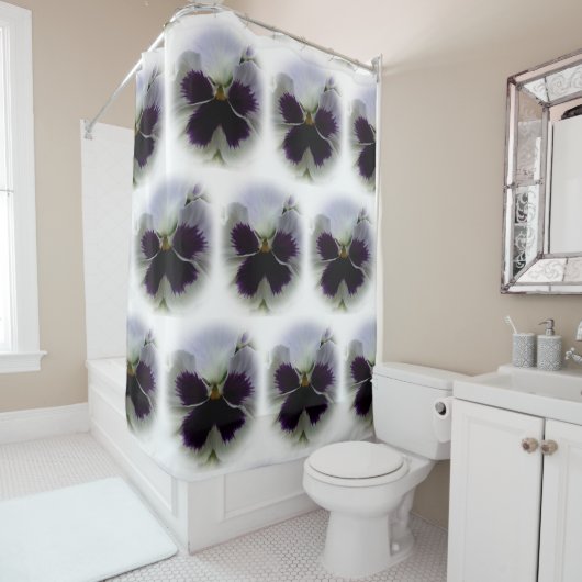 Rideaux De Douche Pansement pourpre et blanc (En situation)