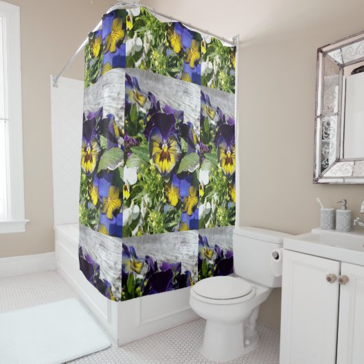 RIDEAUX DE DOUCHE PANSIES ! (En situation)