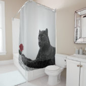 Rideaux De Douche Panther et Rose rouge (En situation)