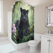 Rideaux De Douche Panthère noire dans la jungle (En situation)